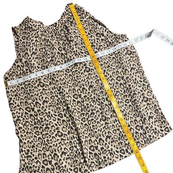 LOFT Leopard Print Blouse Tank Back Tie - Picture 7 of 8